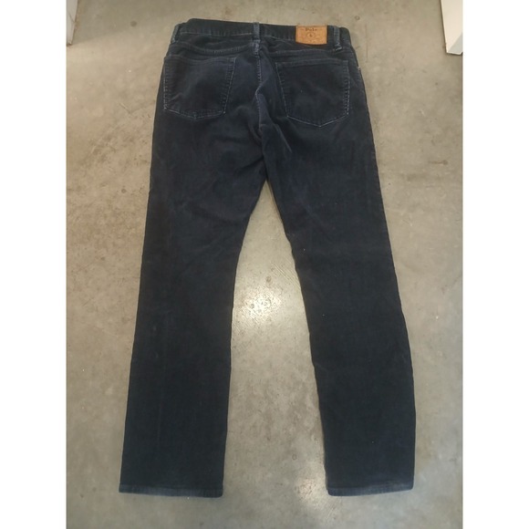 Polo Ralph Lauren Corduroy Pants Men 32x29 Tag 32x30 Varick Slim Straight Blue - Picture 5 of 9
